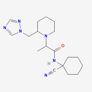 molecular formula C18H28N6O B2633852 N-(1-cyanocyclohexyl)-2-{2-[(1H-1,2,4-triazol-1-yl)methyl]piperidin-1-yl}propanamide CAS No. 1356671-29-8