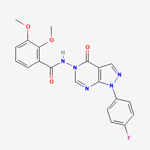 molecular formula C20H16FN5O4 B2633855 N-(1-(4-fluorophenyl)-4-oxo-1H-pyrazolo[3,4-d]pyrimidin-5(4H)-yl)-2,3-dimethoxybenzamide CAS No. 899737-71-4