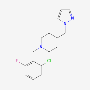 molecular formula C16H19ClFN3 B2633862 4-((1H-pyrazol-1-yl)methyl)-1-(2-chloro-6-fluorobenzyl)piperidine CAS No. 1396887-01-6