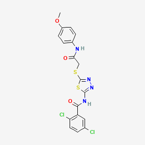 molecular formula C18H14Cl2N4O3S2 B2633867 2,5-二氯-N-[5-[2-(4-甲氧基苯胺)-2-氧代乙基]硫代-1,3,4-噻二唑-2-基]苯甲酰胺 CAS No. 392293-91-3