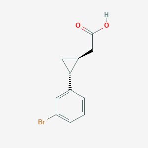 molecular formula C11H11BrO2 B2633868 2-[(1S,2R)-2-(3-溴苯基)环丙基]乙酸 CAS No. 2580092-27-7