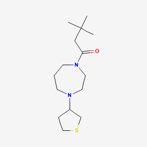 3,3-Dimethyl-1-(4-(tetrahydrothiophen-3-yl)-1,4-diazepan-1-yl)butan-1-one
