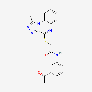 molecular formula C20H17N5O2S B2633871 N-(3-Acetylphenyl)-2-({1-methyl-[1,2,4]triazolo[4,3-A]quinoxalin-4-YL}sulfanyl)acetamide CAS No. 1358825-55-4