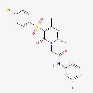 2-(3-((4-bromophenyl)sulfonyl)-4,6-dimethyl-2-oxopyridin-1(2H)-yl)-N-(3-fluorophenyl)acetamide