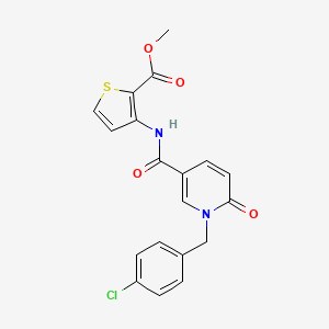 molecular formula C19H15ClN2O4S B2633884 Methyl 3-({[1-(4-chlorobenzyl)-6-oxo-1,6-dihydro-3-pyridinyl]carbonyl}amino)-2-thiophenecarboxylate CAS No. 339008-57-0