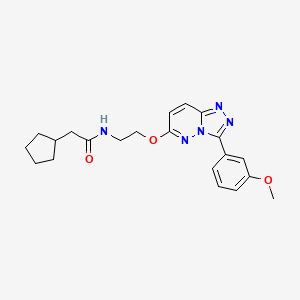 molecular formula C21H25N5O3 B2633889 2-cyclopentyl-N-(2-((3-(3-methoxyphenyl)-[1,2,4]triazolo[4,3-b]pyridazin-6-yl)oxy)ethyl)acetamide CAS No. 1021125-35-8