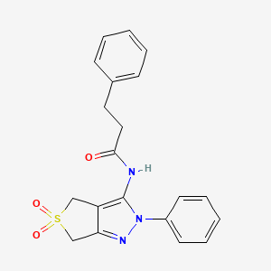 N-(5,5-dioxo-2-phenyl-4,6-dihydrothieno[3,4-c]pyrazol-3-yl)-3-phenylpropanamide
