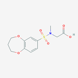 molecular formula C12H15NO6S B2633897 2-(N-甲基3,4-二氢-2H-1,5-苯并二氧杂茺-7-磺酰胺基)乙酸 CAS No. 941192-05-8