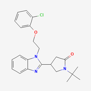 molecular formula C23H26ClN3O2 B2633903 1-(叔丁基)-4-(1-(2-(2-氯苯氧基)乙基)-1H-苯并[d]咪唑-2-基)吡咯烷-2-酮 CAS No. 876889-21-3