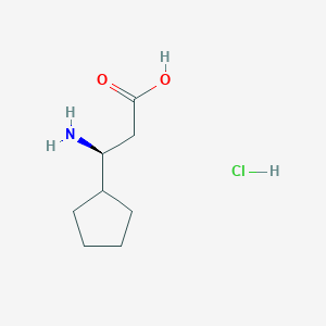 molecular formula C8H16ClNO2 B2633918 (S)-3-氨基-3-环戊基丙酸盐酸盐 CAS No. 1956435-02-1