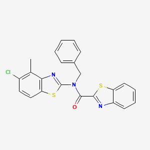 molecular formula C23H16ClN3OS2 B2633920 N-benzyl-N-(5-chloro-4-methylbenzo[d]thiazol-2-yl)benzo[d]thiazole-2-carboxamide CAS No. 922804-85-1