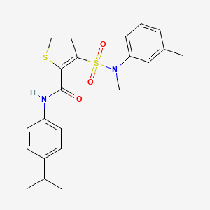 molecular formula C22H24N2O3S2 B2633922 3-[methyl(3-methylphenyl)sulfamoyl]-N-[4-(propan-2-yl)phenyl]thiophene-2-carboxamide CAS No. 1207034-39-6
