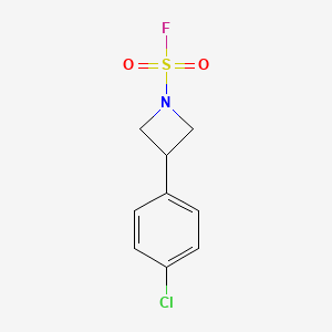 molecular formula C9H9ClFNO2S B2633924 3-(4-Chlorophenyl)azetidine-1-sulfonyl fluoride CAS No. 2411264-83-8