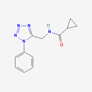 molecular formula C12H13N5O B2633930 N-((1-苯基-1H-四唑-5-基)甲基)环丙烷甲酰胺 CAS No. 921074-85-3
