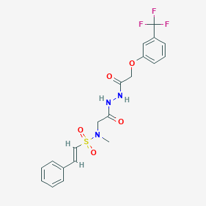 (E)-N-methyl-N-[2-oxo-2-[2-[2-[3-(trifluoromethyl)phenoxy]acetyl]hydrazinyl]ethyl]-2-phenylethenesulfonamide