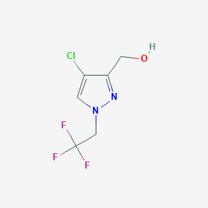 molecular formula C6H6ClF3N2O B2633932 [4-Chloro-1-(2,2,2-trifluoroethyl)-1H-pyrazol-3-yl]methanol CAS No. 2101198-75-6