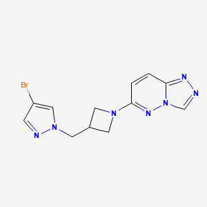 molecular formula C12H12BrN7 B2633939 4-bromo-1-[(1-{[1,2,4]triazolo[4,3-b]pyridazin-6-yl}azetidin-3-yl)methyl]-1H-pyrazole CAS No. 2415540-71-3