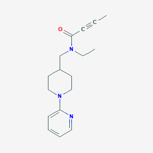 molecular formula C17H23N3O B2633946 N-Ethyl-N-[(1-pyridin-2-ylpiperidin-4-yl)methyl]but-2-ynamide CAS No. 2411268-87-4