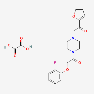 molecular formula C20H21FN2O8 B2633955 2-(2-Fluorophenoxy)-1-(4-(2-(furan-2-yl)-2-oxoethyl)piperazin-1-yl)ethanone oxalate CAS No. 1351618-82-0