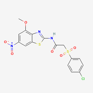 2-((4-chlorophenyl)sulfonyl)-N-(4-methoxy-6-nitrobenzo[d]thiazol-2-yl)acetamide