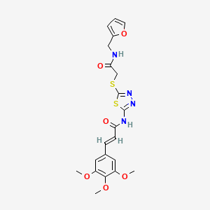 (2E)-N-{5-[({[(furan-2-yl)methyl]carbamoyl}methyl)sulfanyl]-1,3,4-thiadiazol-2-yl}-3-(3,4,5-trimethoxyphenyl)prop-2-enamide