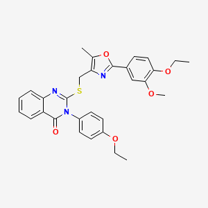 2-(((2-(4-ethoxy-3-methoxyphenyl)-5-methyloxazol-4-yl)methyl)thio)-3-(4-ethoxyphenyl)quinazolin-4(3H)-one