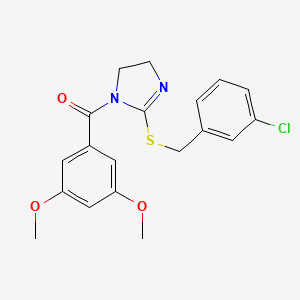 molecular formula C19H19ClN2O3S B2633973 [2-[(3-氯苯基)甲基硫代]-4,5-二氢咪唑-1-基]-(3,5-二甲氧基苯基)甲酮 CAS No. 851808-16-7