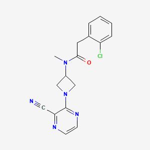 molecular formula C17H16ClN5O B2633979 2-(2-Chlorophenyl)-N-[1-(3-cyanopyrazin-2-yl)azetidin-3-yl]-N-methylacetamide CAS No. 2380077-64-3