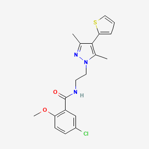 5-chloro-N-(2-(3,5-dimethyl-4-(thiophen-2-yl)-1H-pyrazol-1-yl)ethyl)-2-methoxybenzamide
