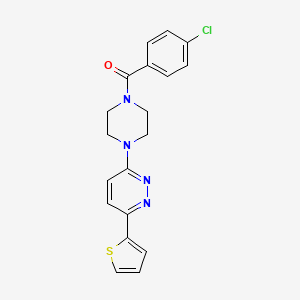 molecular formula C19H17ClN4OS B2633986 3-[4-(4-Chlorobenzoyl)piperazin-1-yl]-6-(2-thienyl)pyridazine CAS No. 923210-60-0