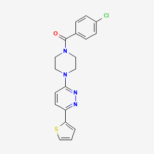 molecular formula C19H17ClN4OS B2633986 3-[4-(4-chlorobenzoyl)piperazin-1-yl]-6-(thiophen-2-yl)pyridazine CAS No. 923210-60-0