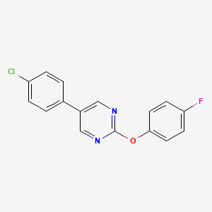 molecular formula C16H10ClFN2O B2633994 5-(4-Chlorophenyl)-2-(4-fluorophenoxy)pyrimidine CAS No. 477890-43-0