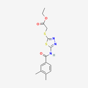 Ethyl 2-((5-(3,4-dimethylbenzamido)-1,3,4-thiadiazol-2-yl)thio)acetate