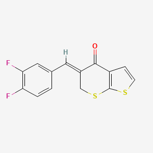molecular formula C14H8F2OS2 B2633996 5-[(Z)-(3,4-二氟苯基)亚甲基]-4H-噻吩并[2,3-b]噻吩-4(6H)-酮 CAS No. 1164519-74-7