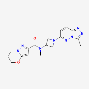 molecular formula C17H20N8O2 B2634000 N-methyl-N-(1-{3-methyl-[1,2,4]triazolo[4,3-b]pyridazin-6-yl}azetidin-3-yl)-5H,6H,7H-pyrazolo[3,2-b][1,3]oxazine-2-carboxamide CAS No. 2199161-62-9