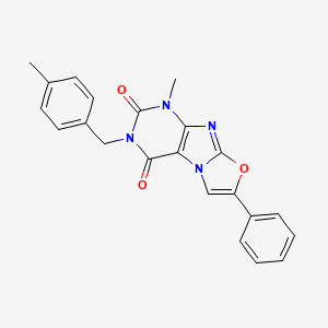 molecular formula C22H18N4O3 B2634001 1-甲基-3-(4-甲基苄基)-7-苯基恶唑并[2,3-f]嘌呤-2,4(1H,3H)-二酮 CAS No. 899997-70-7