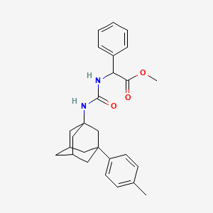 molecular formula C27H32N2O3 B2634003 2-({[3-(4-甲基苯基)金刚烷基]氨基}羰基氨基)-2-苯基乙酸甲酯 CAS No. 1095553-71-1