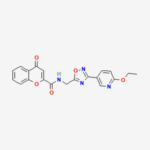 molecular formula C20H16N4O5 B2634008 N-((3-(6-乙氧基吡啶-3-基)-1,2,4-恶二唑-5-基)甲基)-4-氧代-4H-色烯-2-甲酰胺 CAS No. 2034369-65-6