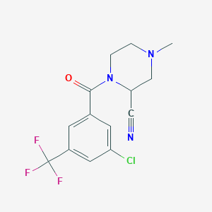 1-[3-Chloro-5-(trifluoromethyl)benzoyl]-4-methylpiperazine-2-carbonitrile
