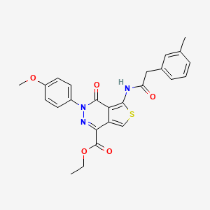 Ethyl 3-(4-methoxyphenyl)-4-oxo-5-(2-(m-tolyl)acetamido)-3,4-dihydrothieno[3,4-d]pyridazine-1-carboxylate