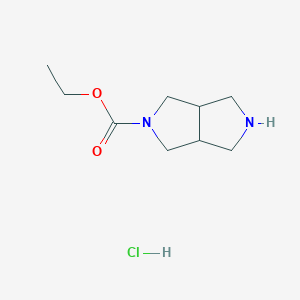 molecular formula C9H17ClN2O2 B2634013 Ethyl octahydropyrrolo[3,4-c]pyrrole-2-carboxylate hydrochloride CAS No. 1461707-06-1