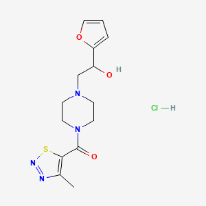 (4-(2-(Furan-2-yl)-2-hydroxyethyl)piperazin-1-yl)(4-methyl-1,2,3-thiadiazol-5-yl)methanone hydrochloride