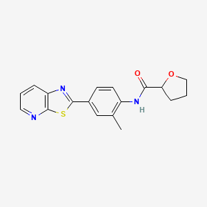 molecular formula C18H17N3O2S B2634039 N-(2-methyl-4-{[1,3]thiazolo[5,4-b]pyridin-2-yl}phenyl)oxolane-2-carboxamide CAS No. 896678-36-7