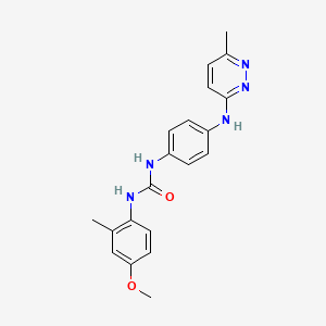 molecular formula C20H21N5O2 B2634043 1-(4-Methoxy-2-methylphenyl)-3-(4-((6-methylpyridazin-3-yl)amino)phenyl)urea CAS No. 1171704-68-9