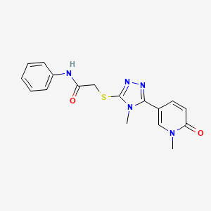 2-((4-methyl-5-(1-methyl-6-oxo-1,6-dihydropyridin-3-yl)-4H-1,2,4-triazol-3-yl)thio)-N-phenylacetamide