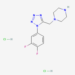 molecular formula C12H16Cl2F2N6 B2634046 1-((1-(3,4-二氟苯基)-1H-四唑-5-基)甲基)哌嗪二盐酸盐 CAS No. 2319835-97-5