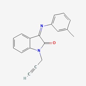 molecular formula C18H14N2O B2634049 3-[(3-methylphenyl)imino]-1-(2-propynyl)-1H-indol-2-one CAS No. 477886-41-2