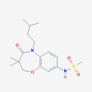 molecular formula C17H26N2O4S B2634051 N-(5-isopentyl-3,3-dimethyl-4-oxo-2,3,4,5-tetrahydrobenzo[b][1,4]oxazepin-8-yl)methanesulfonamide CAS No. 922022-23-9