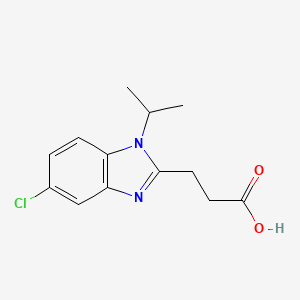 molecular formula C13H15ClN2O2 B2634054 3-(5-chloro-1-isopropyl-1H-benzo[d]imidazol-2-yl)propanoic acid CAS No. 1184693-29-5