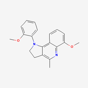 molecular formula C20H20N2O2 B2634057 2-(6-甲氧基-4-甲基-2,3-二氢-1H-吡咯并[3,2-c]喹啉-1-基)苯甲醚 CAS No. 122456-44-4